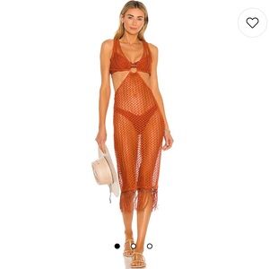 Camila Coelho Landry Midi Dress in Rust